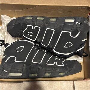 Uptempo Nike Black and White Air Sneakers